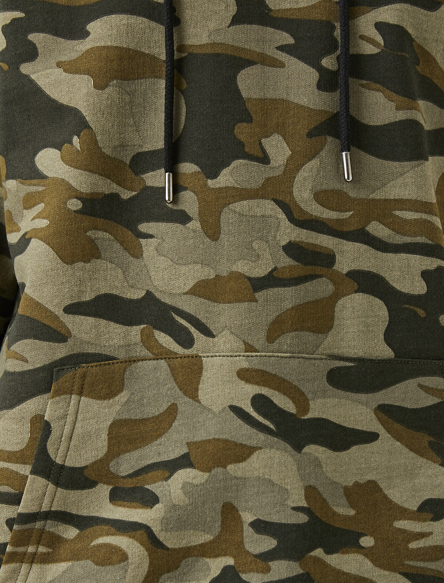   Kamuflaj Kapşonlu Sweatshirt Şardonlu