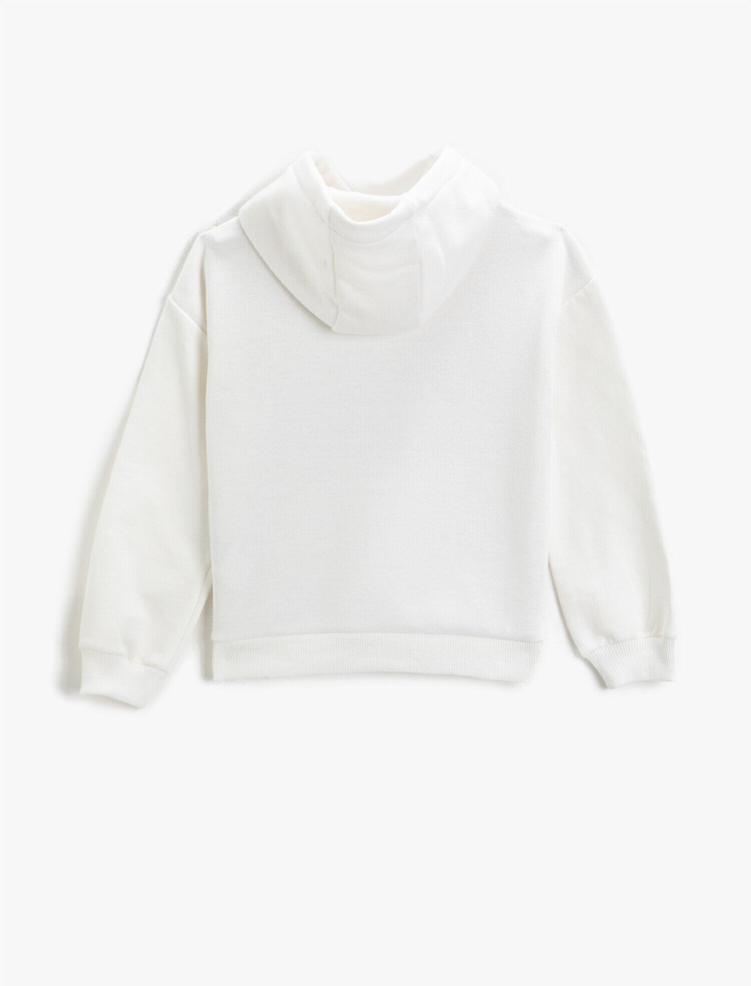 Kız Çocuk Slogan Baskılı Kanguru Cepli Kapüşonlu Sweatshirt