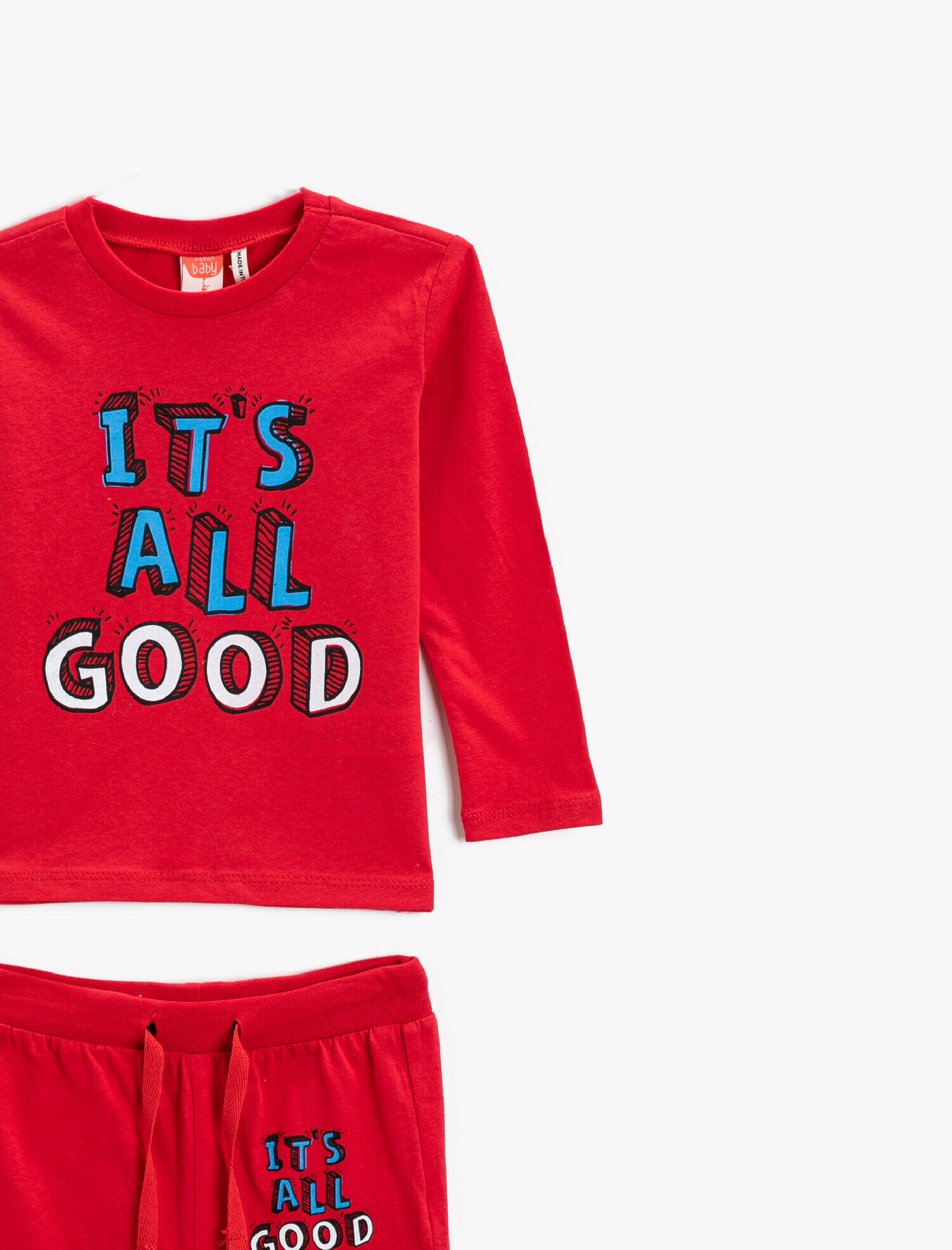  Erkek Bebek Pamuklu Eşofman Takımı Baskılı - Sweatshirt ve Eşofman Altı