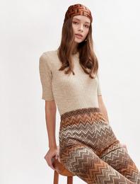 Yarım Kollu Bisiklet Yaka Triko Kazak