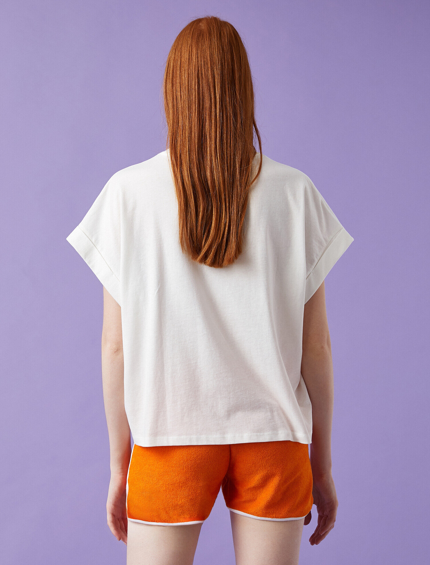   Baskılı Tişört Bisiklet Yaka Pamuklu