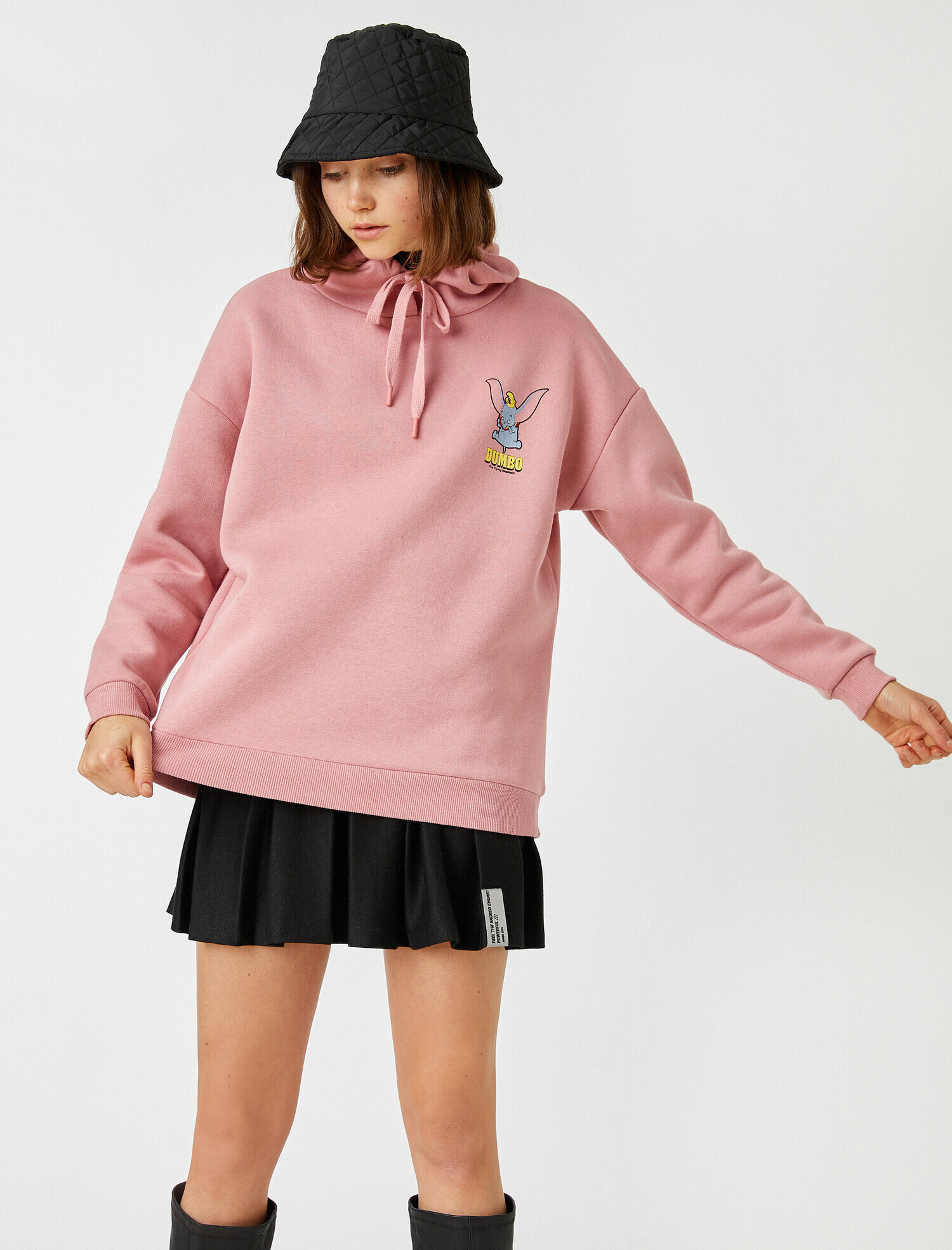 Disney Lisanslı Kapüşonlu Baskılı Sweatshirt