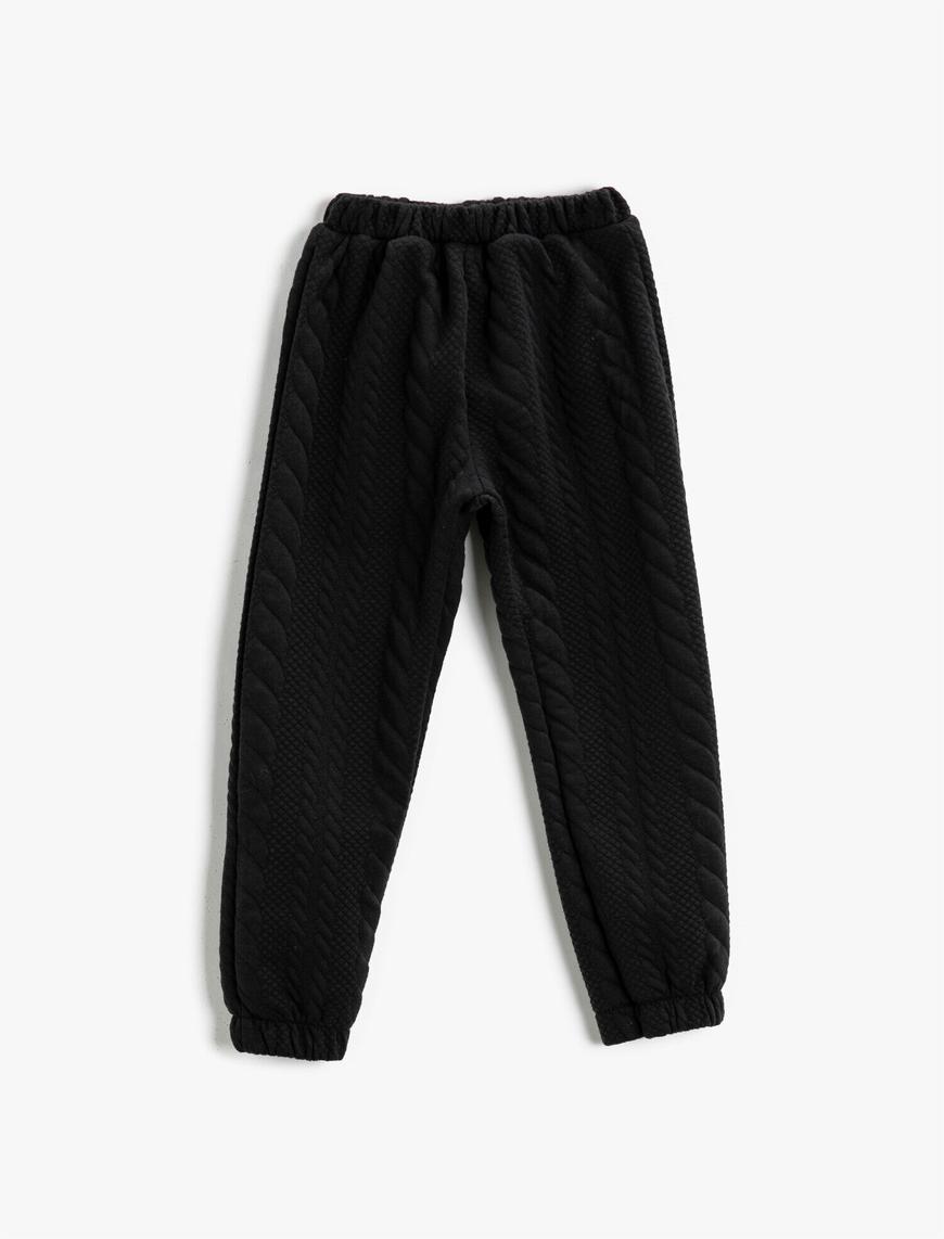  Kız Çocuk Basic Eşofman Altı Jogger Dokulu