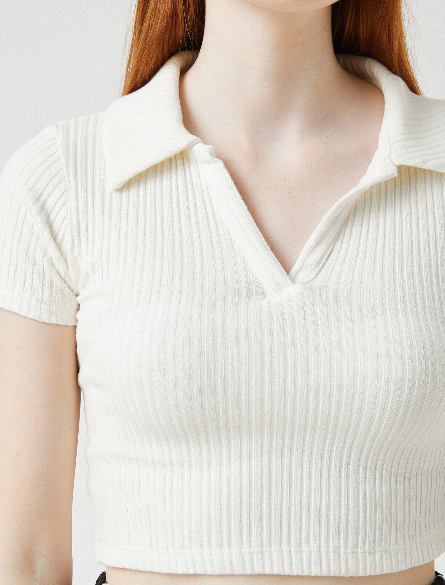 Polo Yaka Tişört Crop