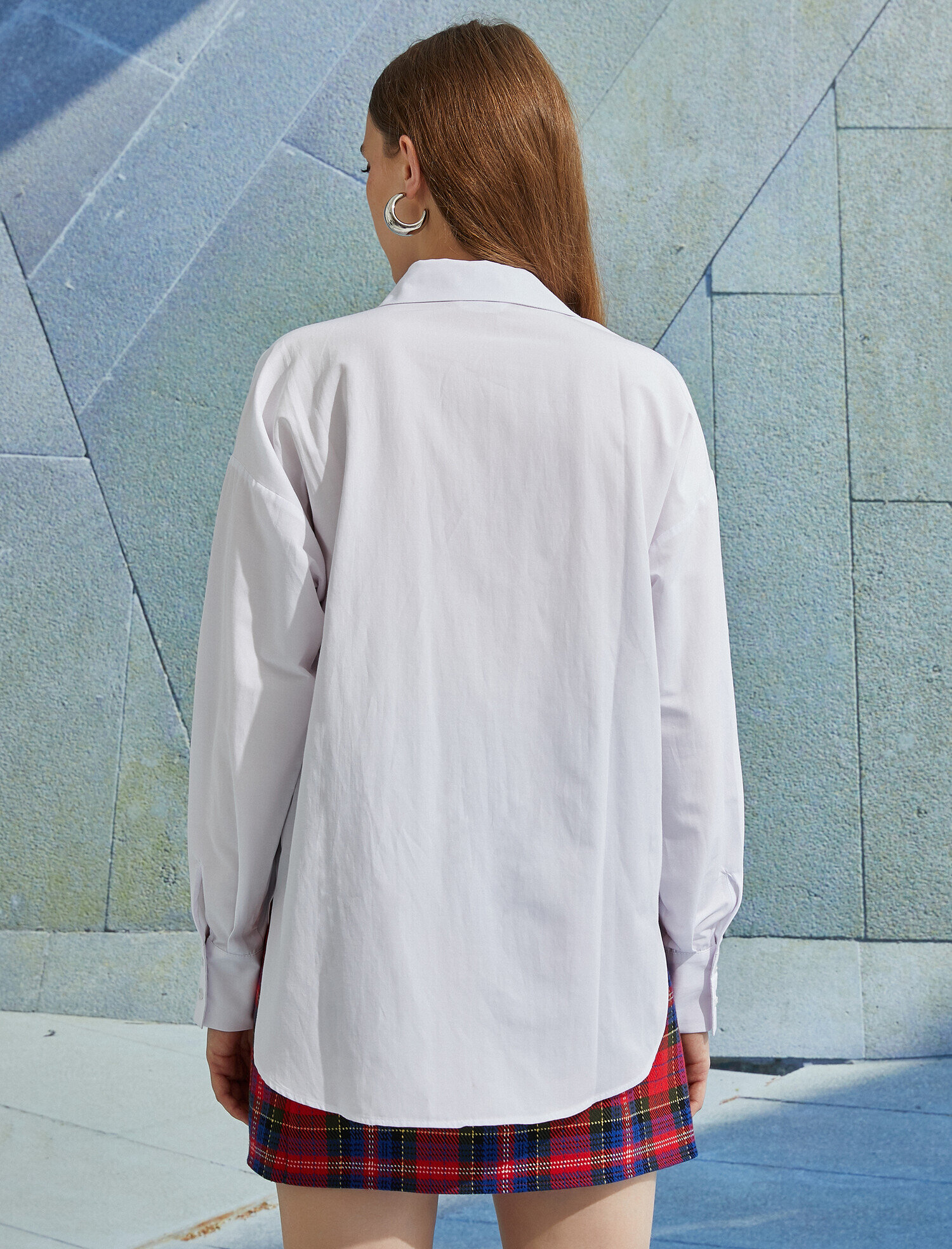   Cepli Uzun Kollu Oversize Gömlek