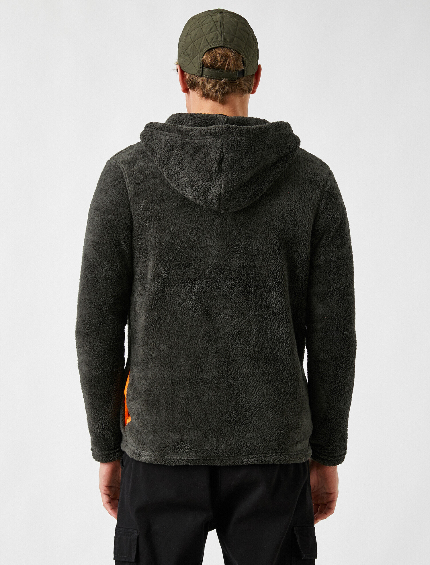   Fermuarlı Kapüşonlu Peluş Sweatshirt