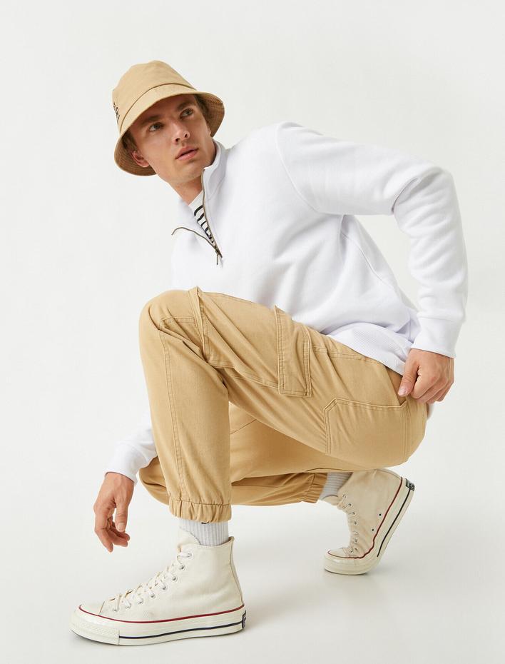  Yarım Fermuarlı Basic Sweatshirt