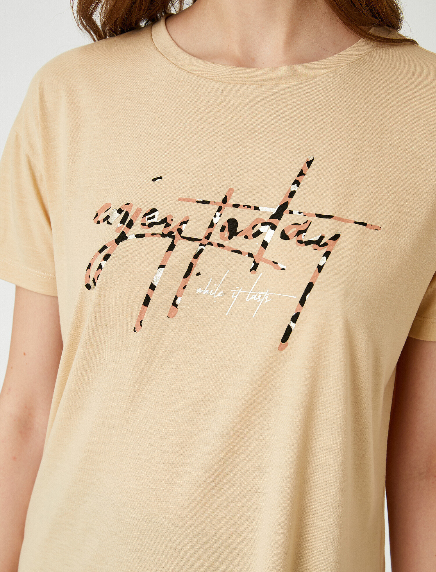   Baskılı Bisiklet Yaka Tişört