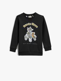 Tom ve Jerry Lisanslı Baskılı Sweatshirt Pamuklu