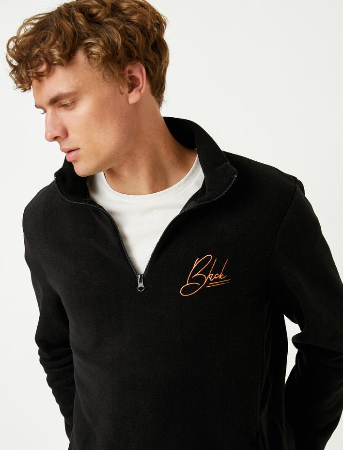  Yarım Fermuarlı Polar Sweatshirt