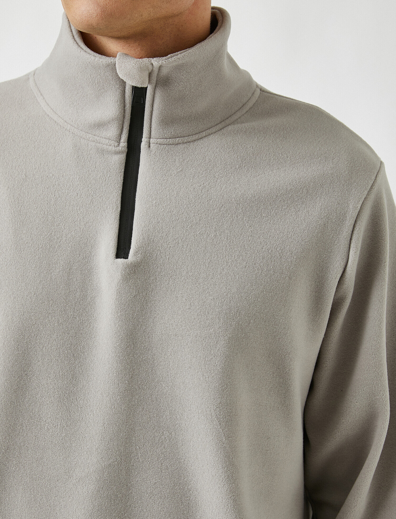   Yarım Fermuarlı Polar Sweatshirt