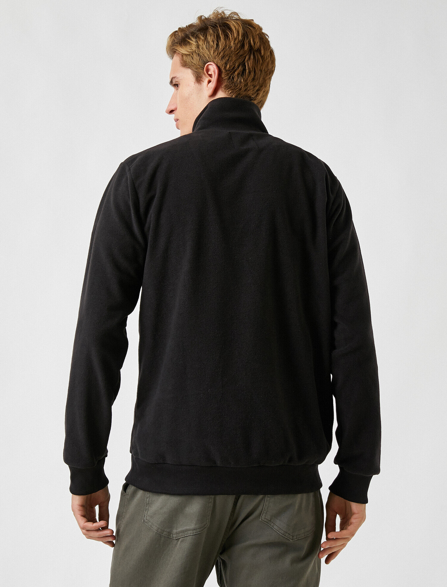   Buldog İşlemeli Yarım Fermuarlı Sweatshirt