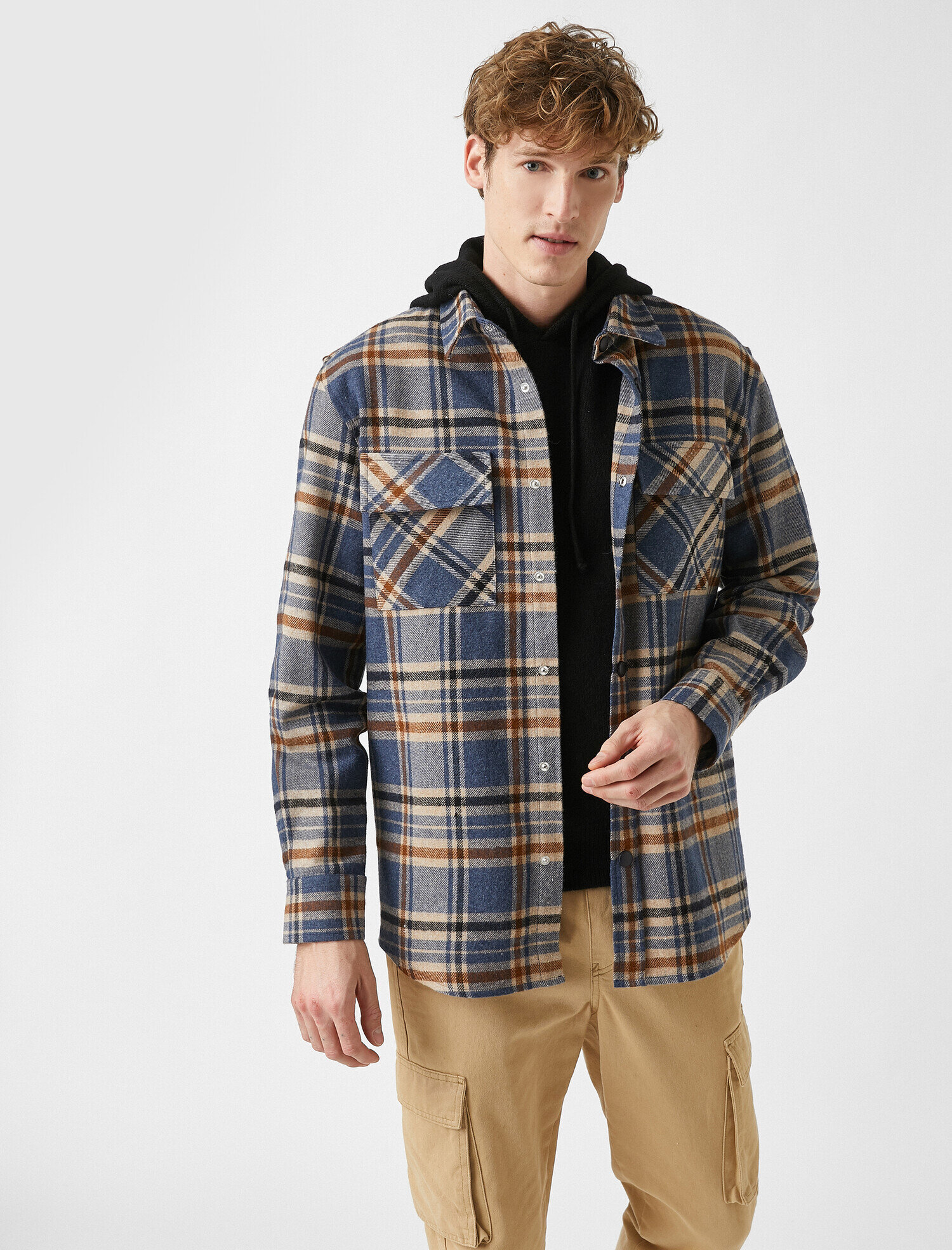 Oduncu Gömleği Klasik Yaka Çıtçıtlı Cep Detaylı