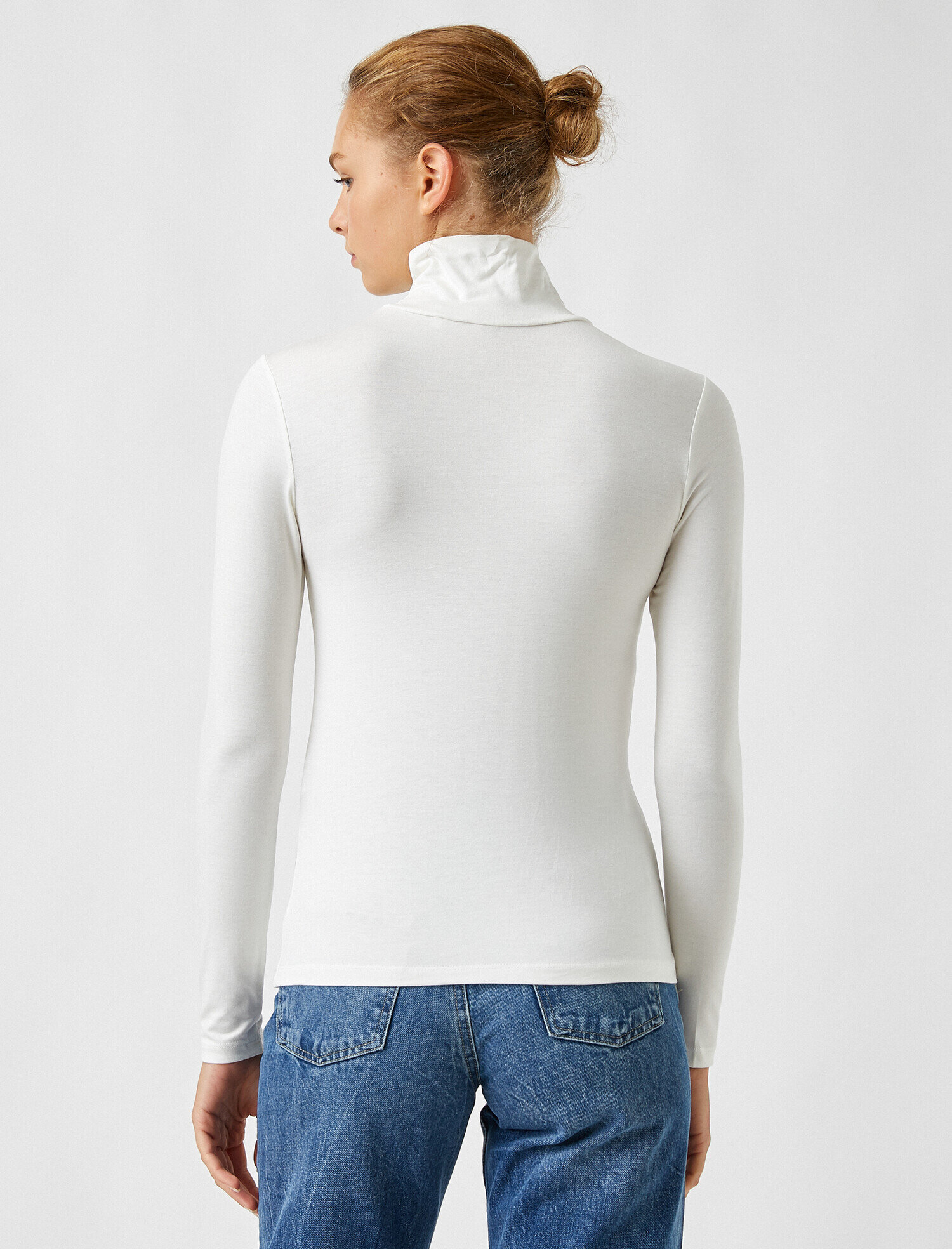   Uzun Kollu Tişört Yarım Balıkçı Yaka