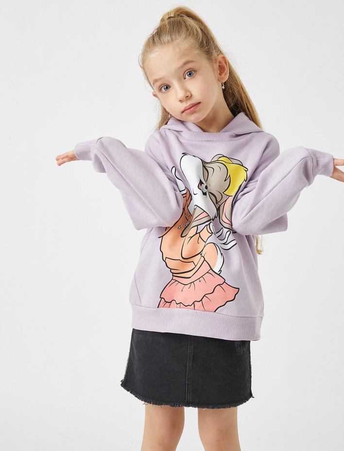 Kız Çocuk Lola Bunny Lisanslı Baskılı Kapşonlu Sweatshirt