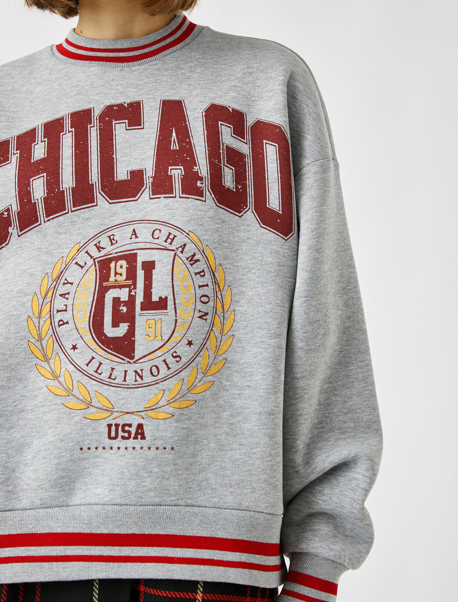   Chicago Baskılı Uzun Kollu Sweatshirt