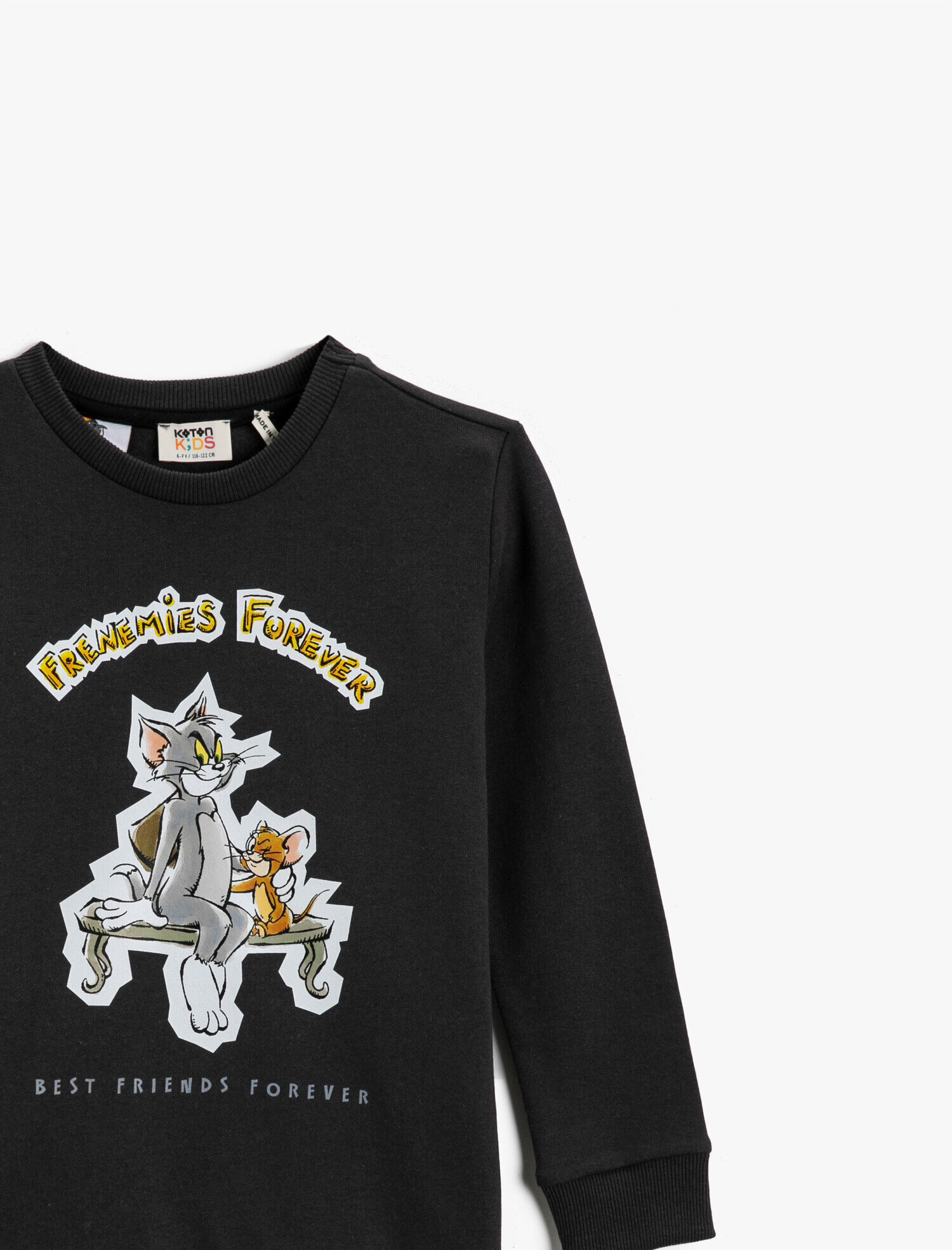  Erkek Çocuk Tom ve Jerry Lisanslı Baskılı Sweatshirt Pamuklu