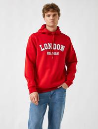 London Baskılı Kapşonlu Sweatshirt