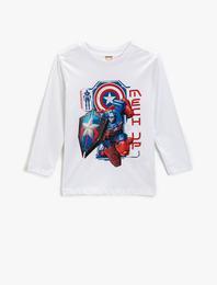 Avengers Lisanslı Baskılı Tişört Uzun Kollu Pamuklu