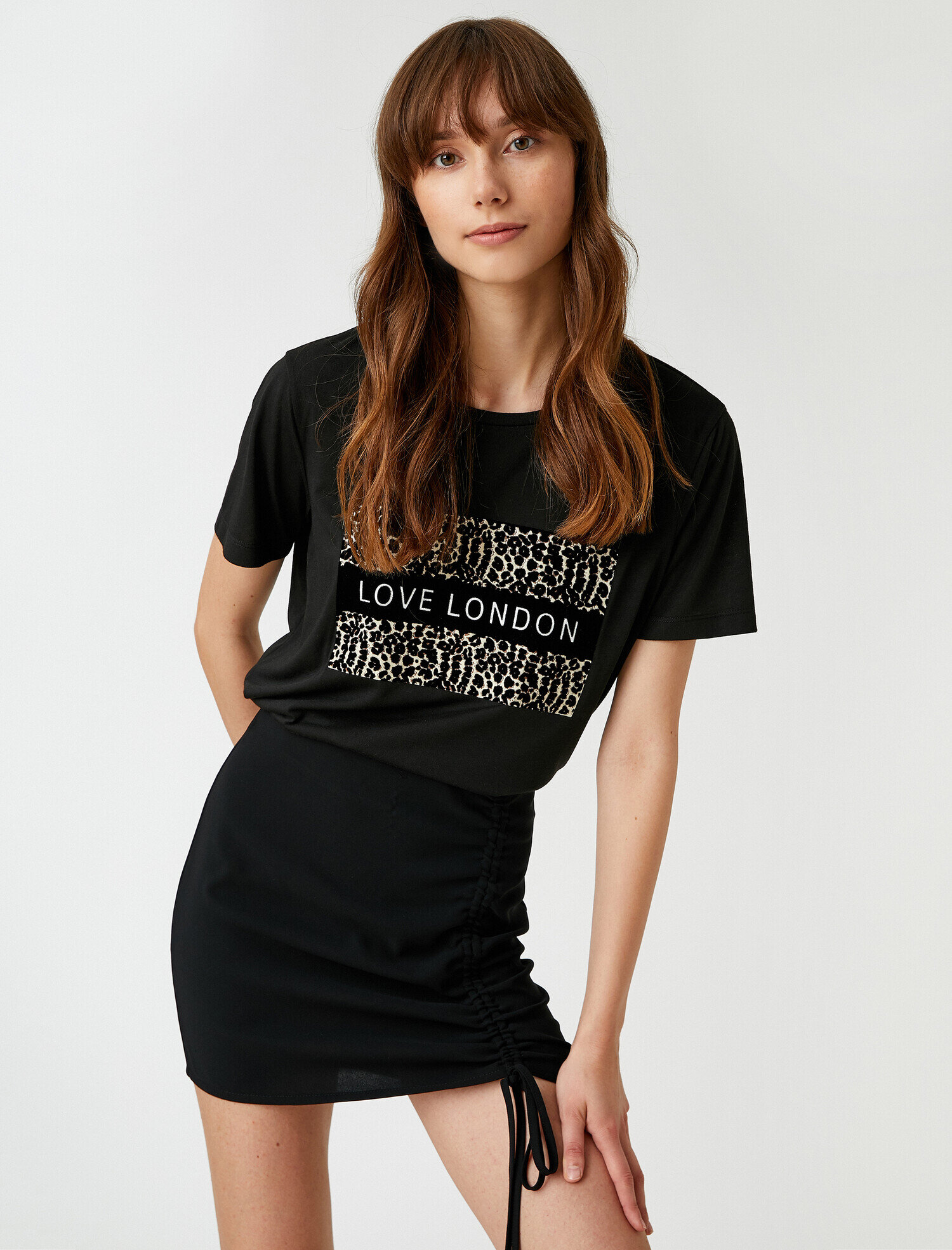   Baskılı Bisiklet Yaka Tişört