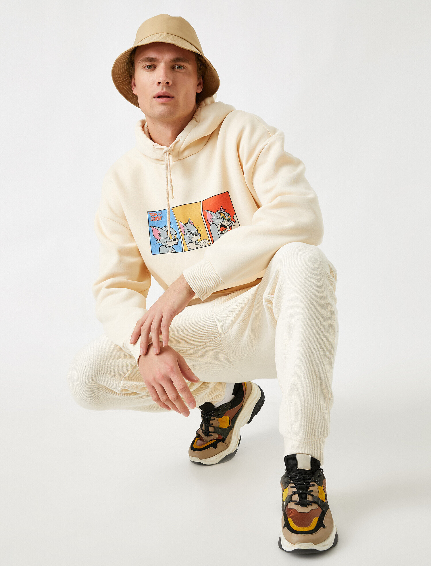   Tom ve Jerry Oversize Kapşonlu Sweatshirt Lisanslı Baskılı