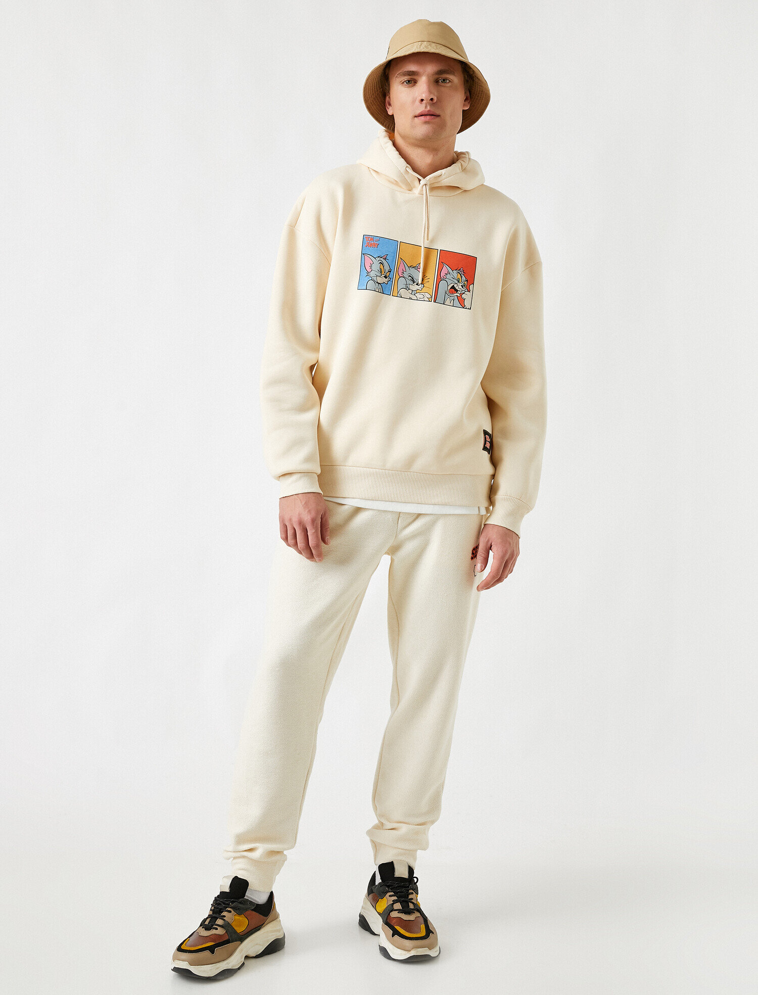   Tom ve Jerry Oversize Kapşonlu Sweatshirt Lisanslı Baskılı