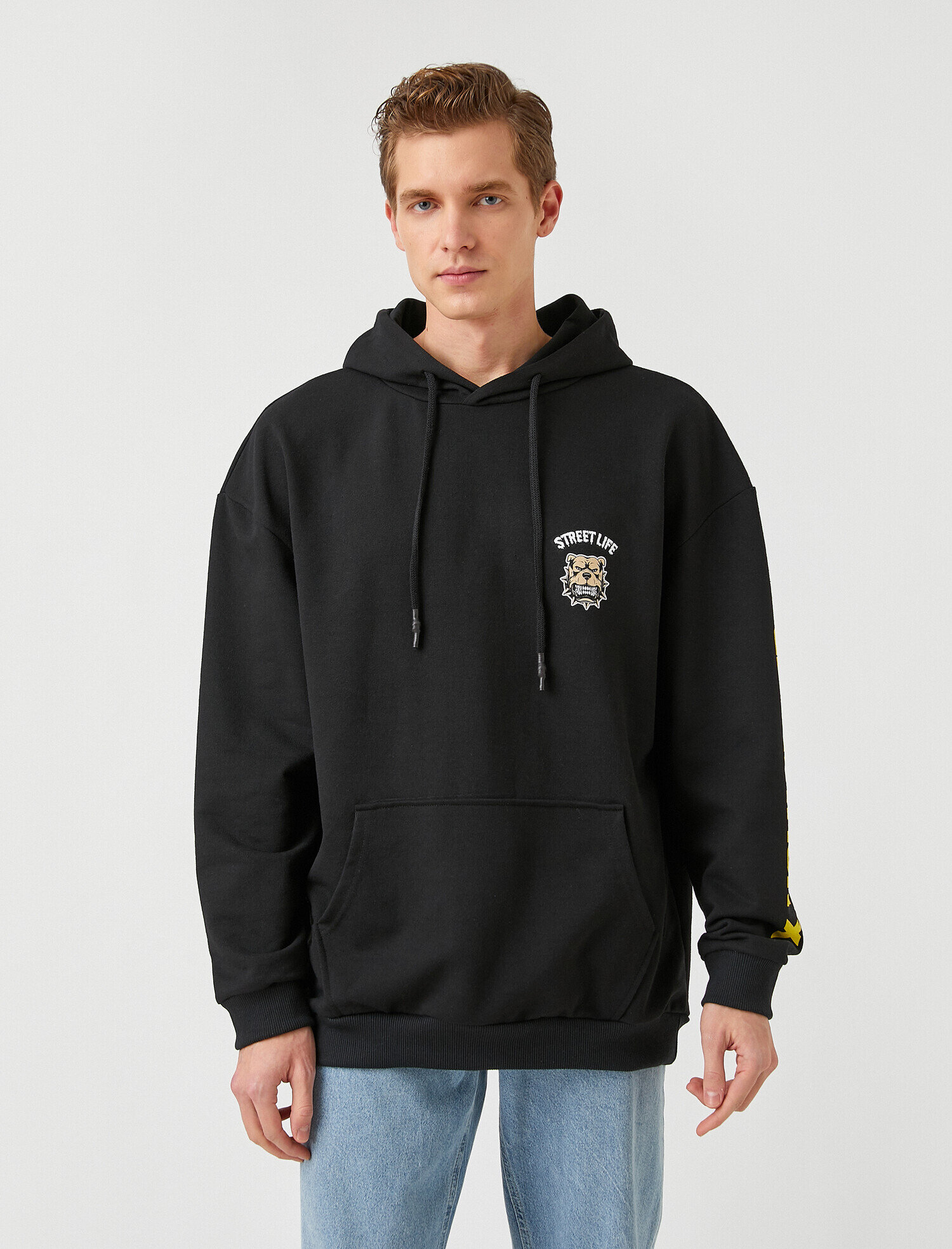   Pitbul Arka Baskılı Kapüşonlu Sweatshirt