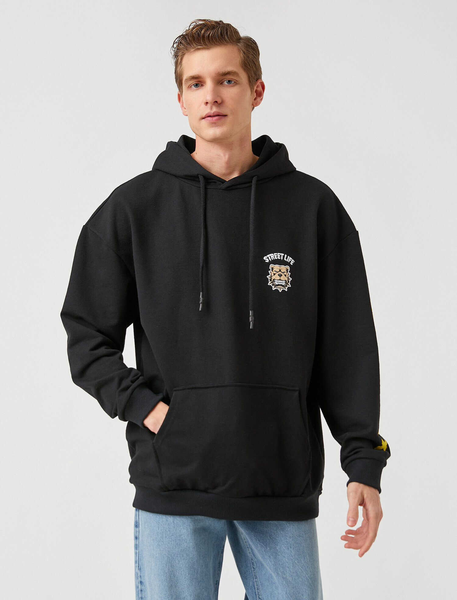   Pitbul Arka Baskılı Kapüşonlu Sweatshirt