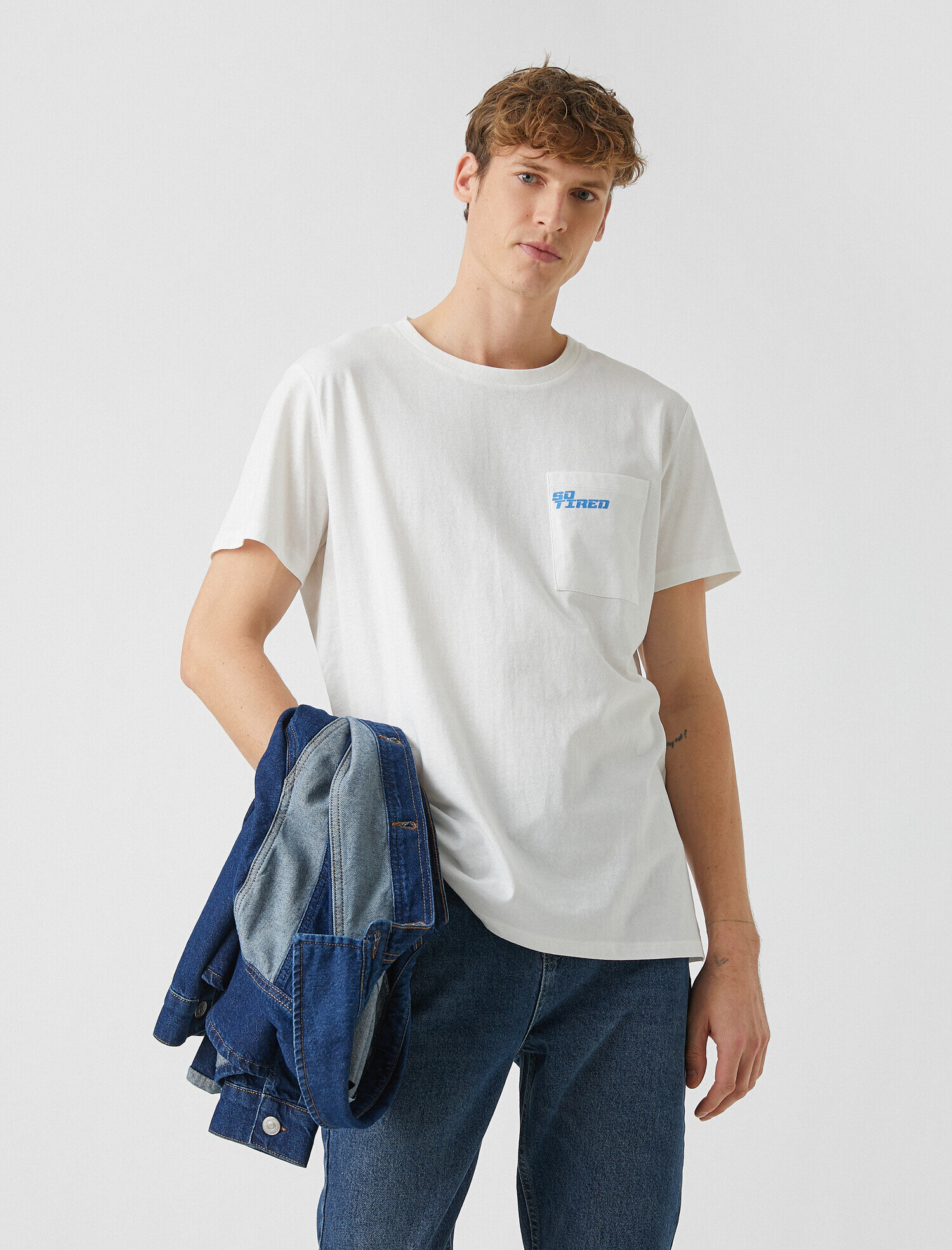   Cep Detaylı Tişört Baskılı