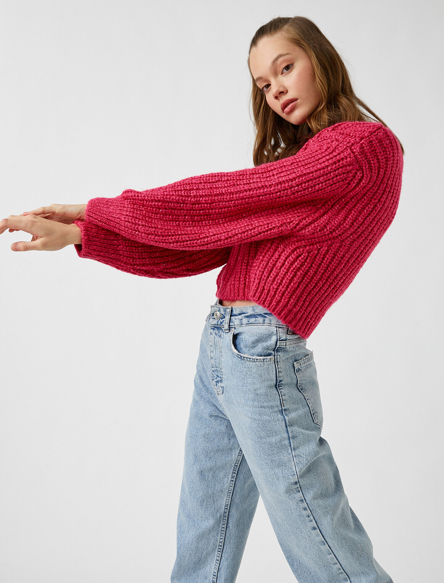   Bisiklet Yaka Uzun Kollu Triko Kazak