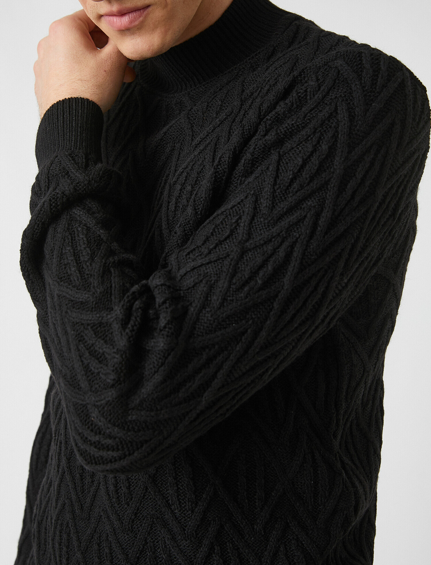   Balıkçı Yaka Jakarlı Kazak