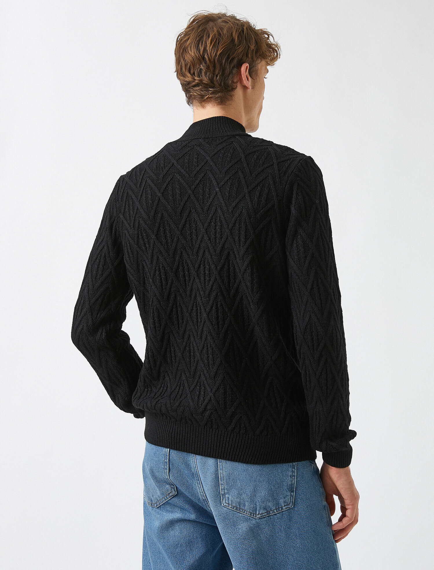   Balıkçı Yaka Jakarlı Kazak