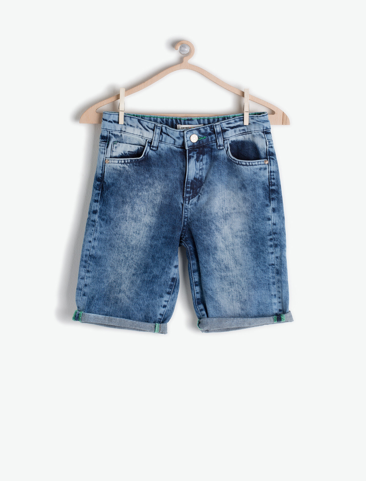  Erkek Çocuk Asit Yıkama Denim Şort