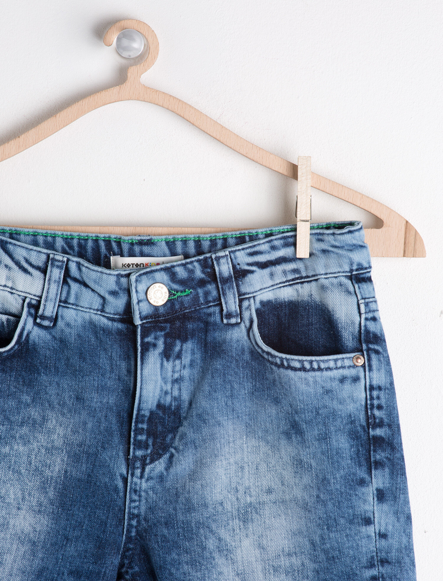  Erkek Çocuk Asit Yıkama Denim Şort