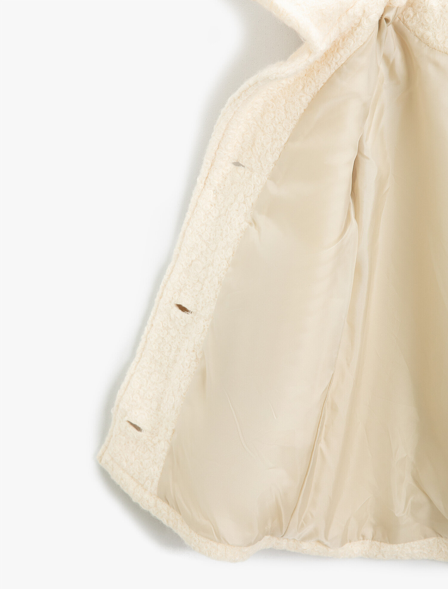  Kız Çocuk Dokulu Kapüşonlu Kaban Cepli Uzun Kollu