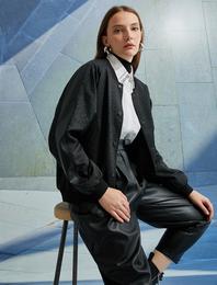 Oversize Çıtçıtlı Bomber Ceket