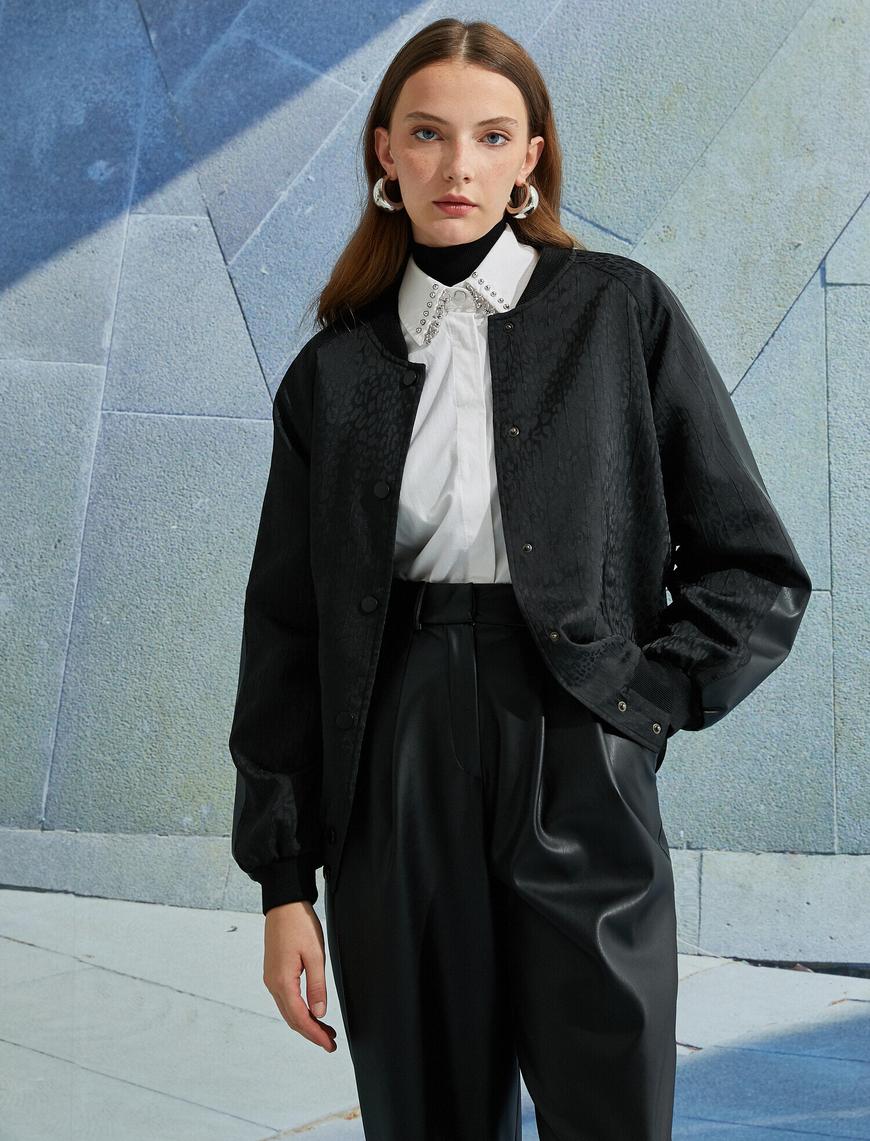   Oversize Çıtçıtlı Bomber Ceket