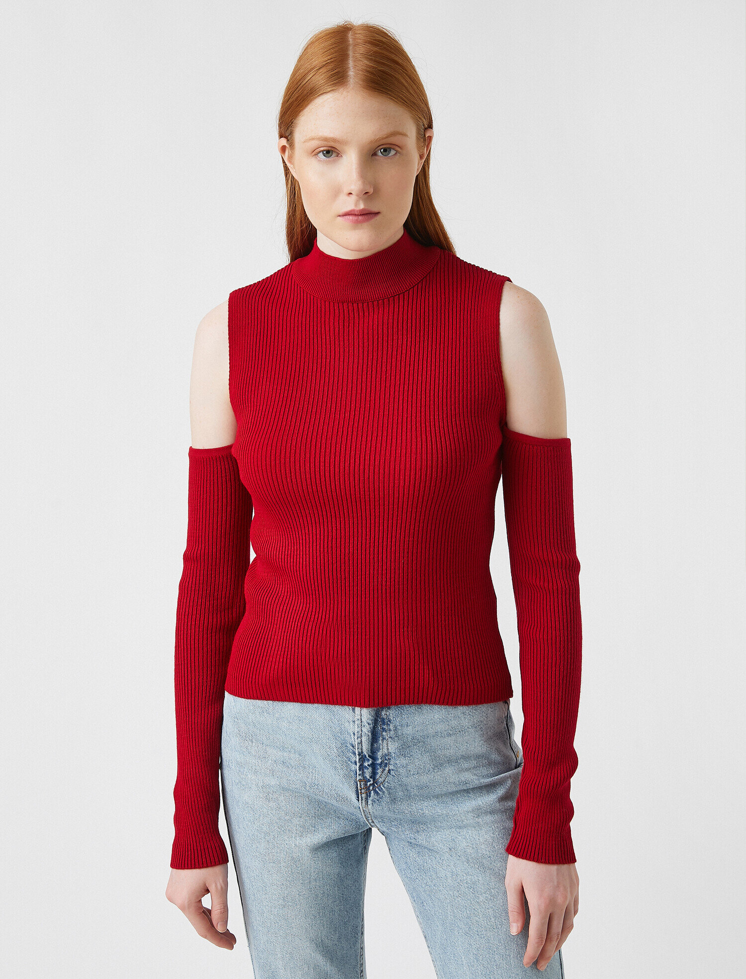   Omuz Dekolteli Uzun Kollu Triko Kazak