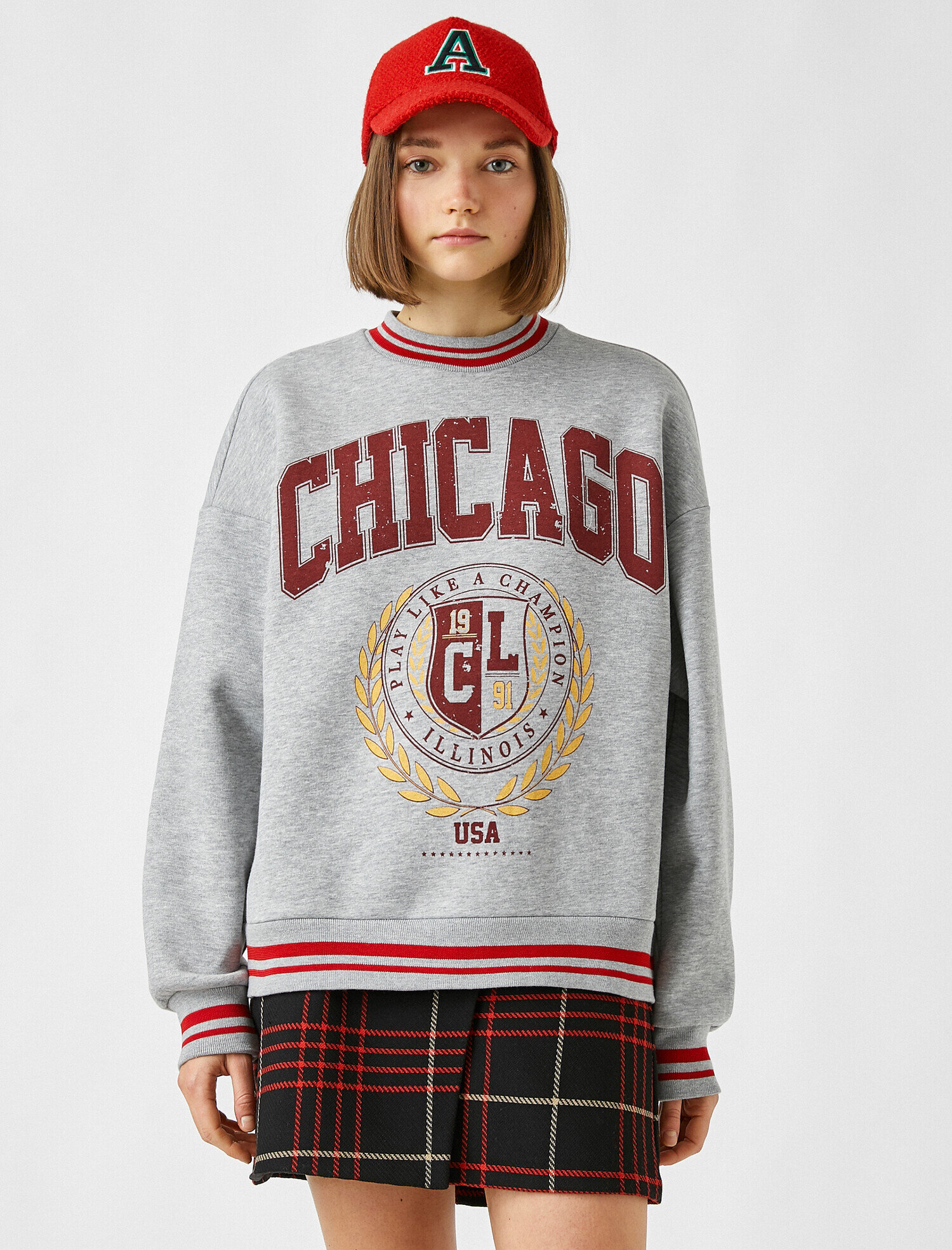  Chicago Baskılı Uzun Kollu Sweatshirt