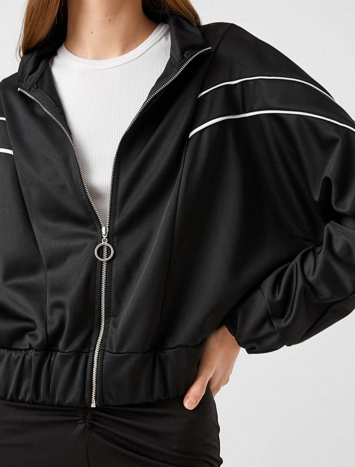   Fermuarlı Crop Sweatshirt