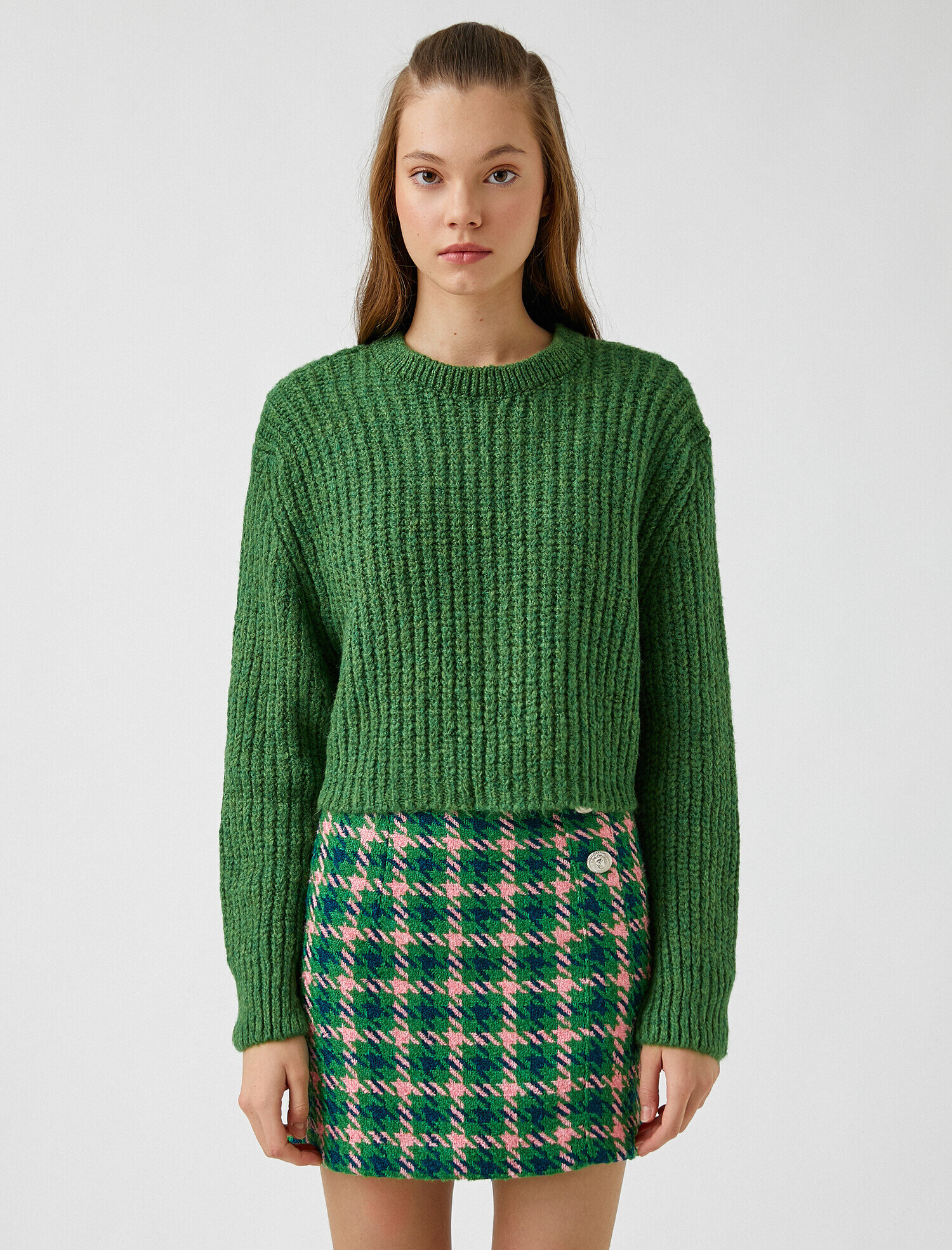   Bisiklet Yaka Uzun Kollu Triko Kazak