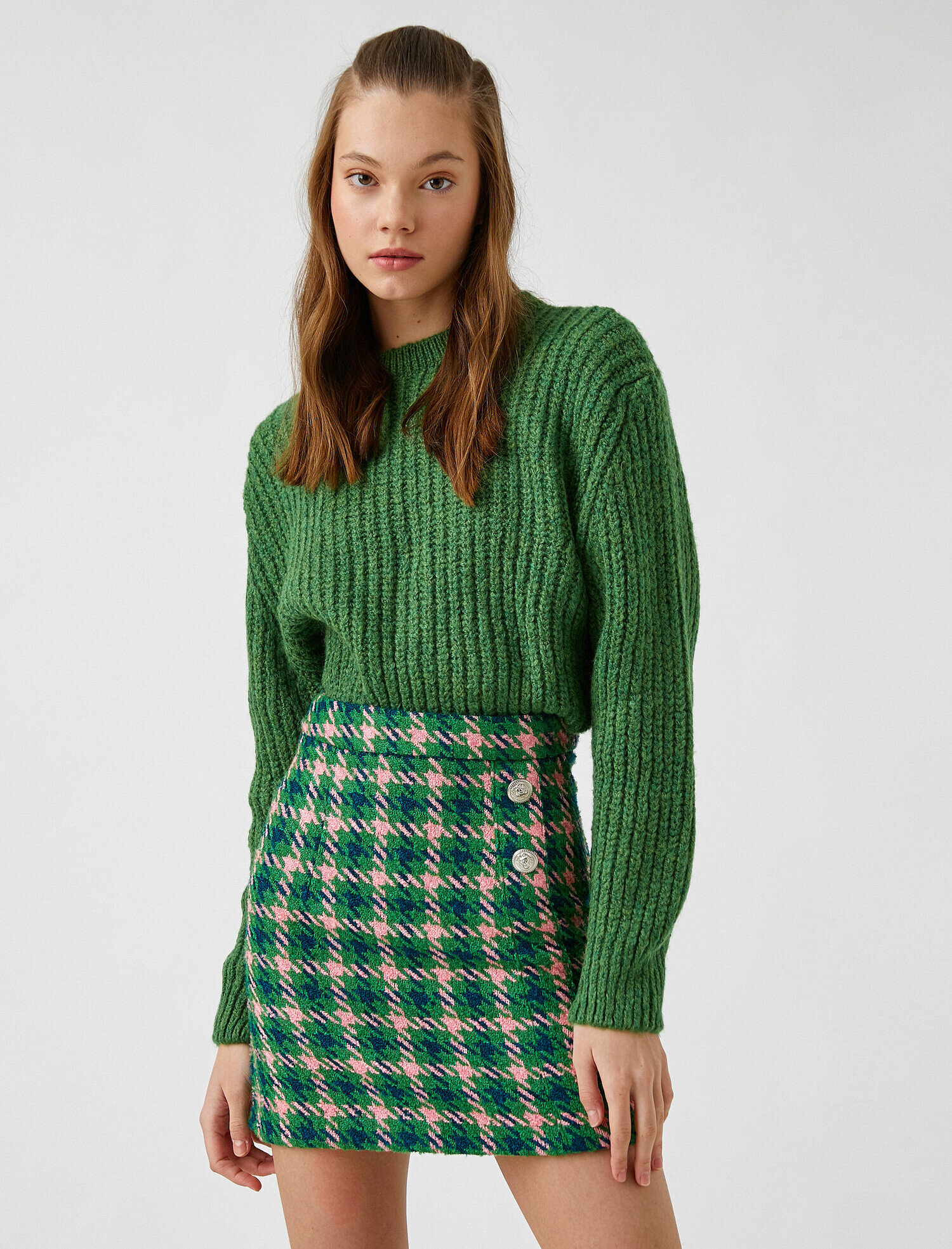   Bisiklet Yaka Uzun Kollu Triko Kazak