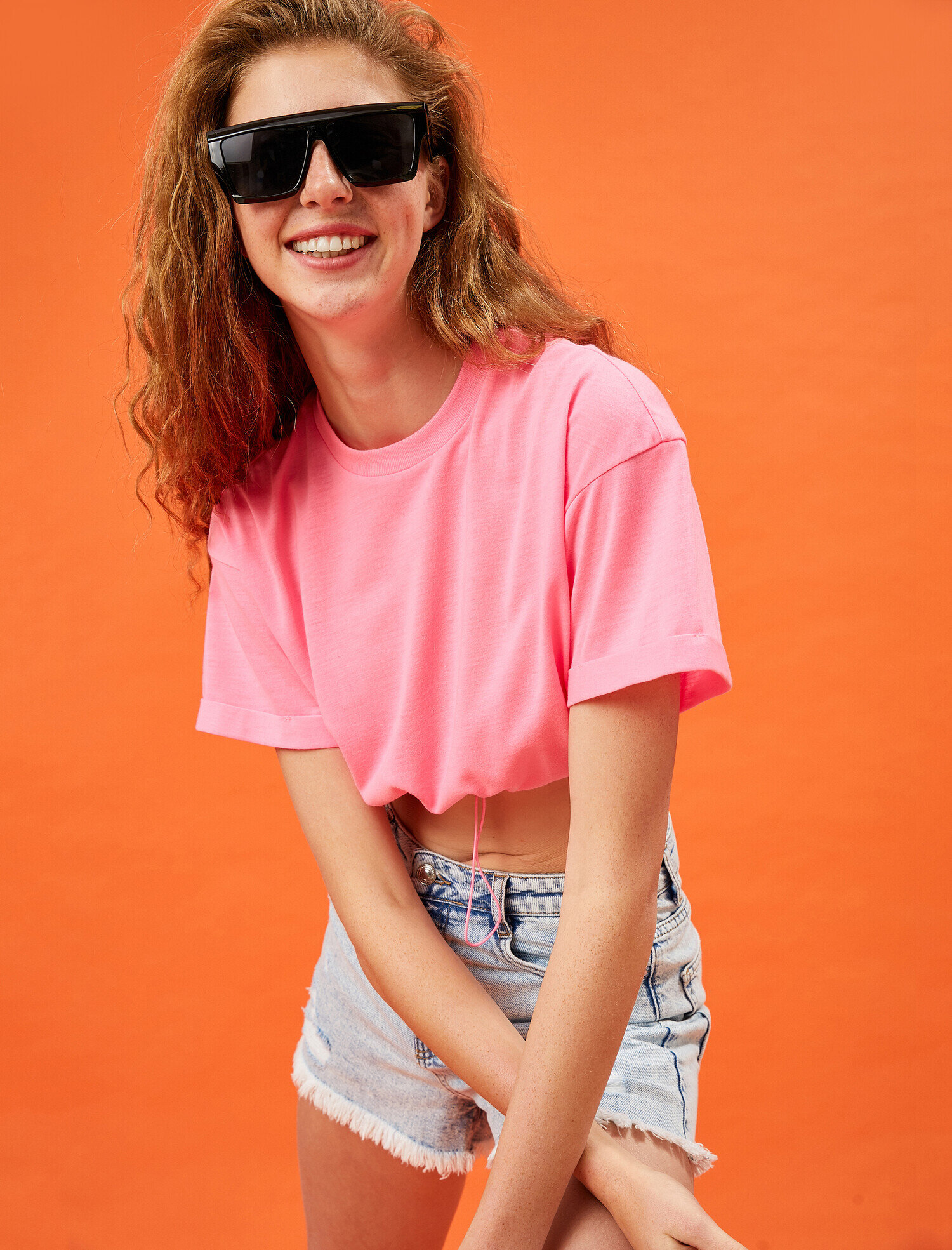   Baskılı Tişört Bisiklet Yaka Kısa Kollu Pamuklu