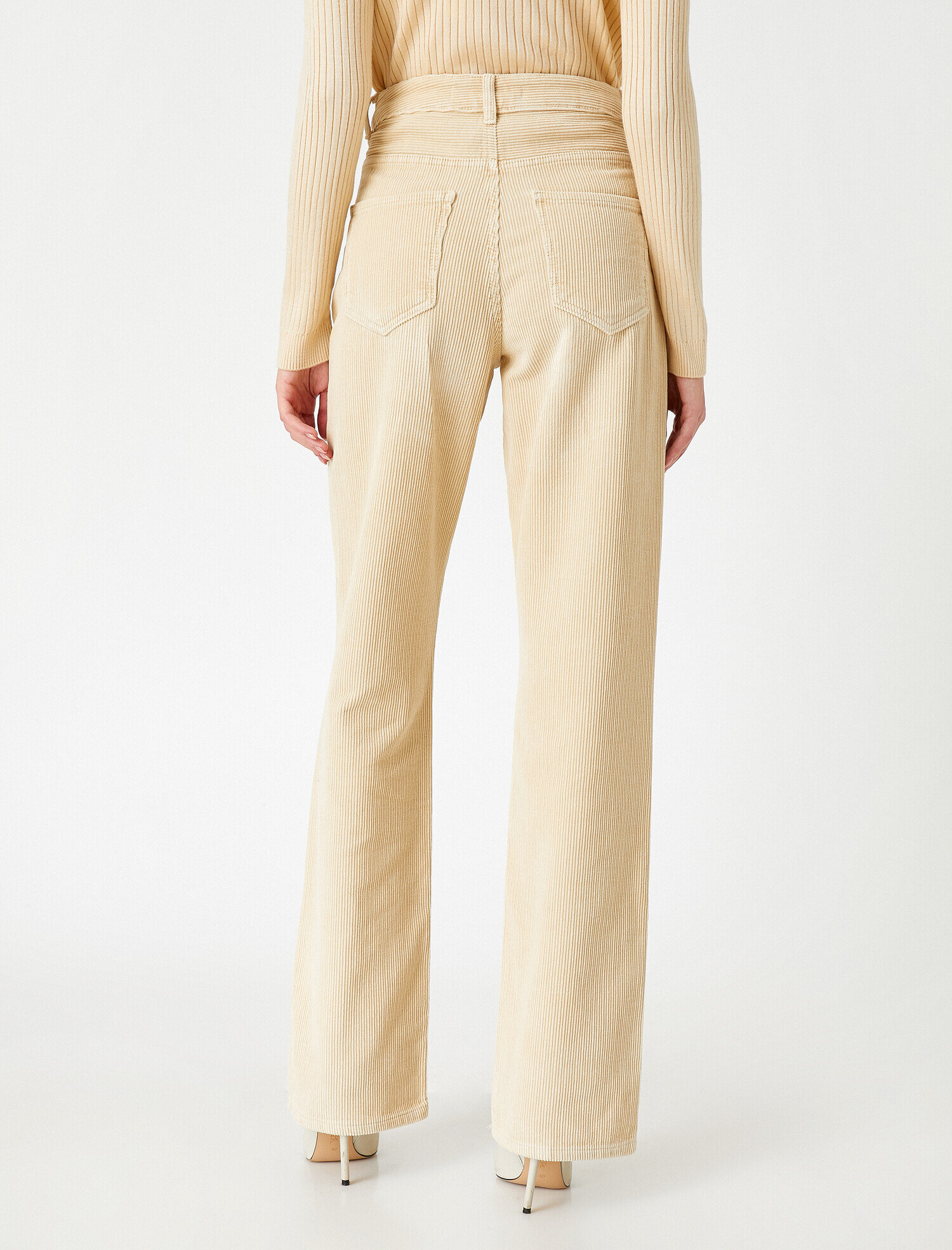   Yüksek Bel Kadife Bol Paça Pantolon