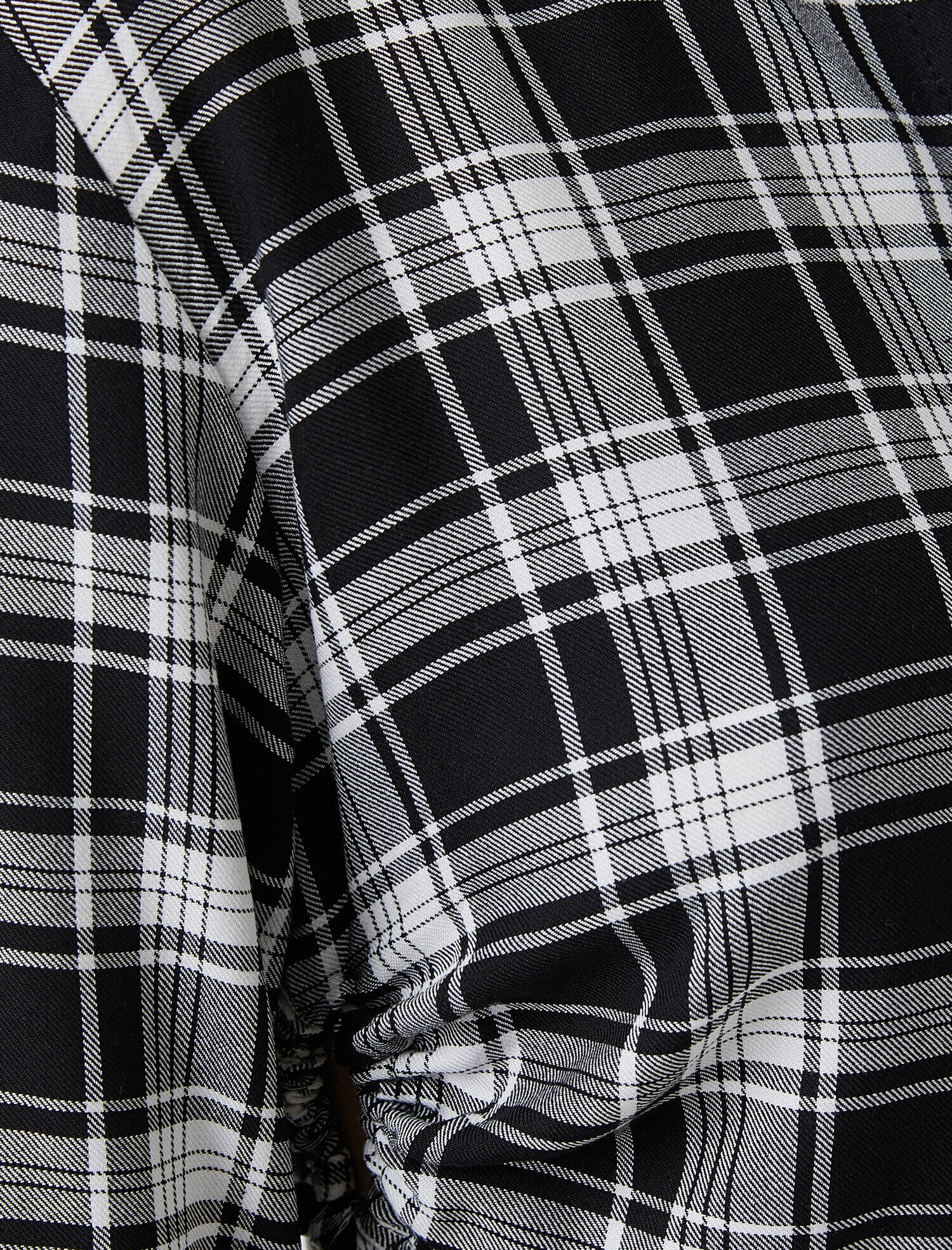   Ekoseli Büzgülü Crop Gömlek