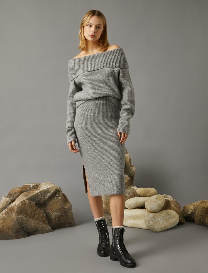  Yüksek Bel Midi Etek