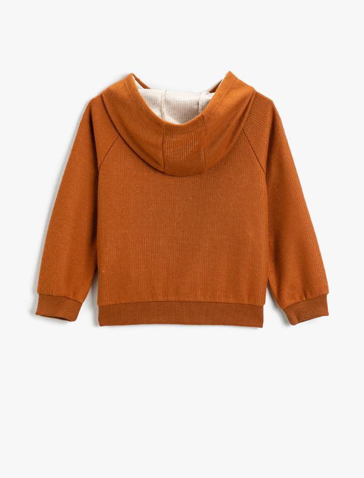 Kız Çocuk İşlemeli Kapüşonlu Sweatshirt