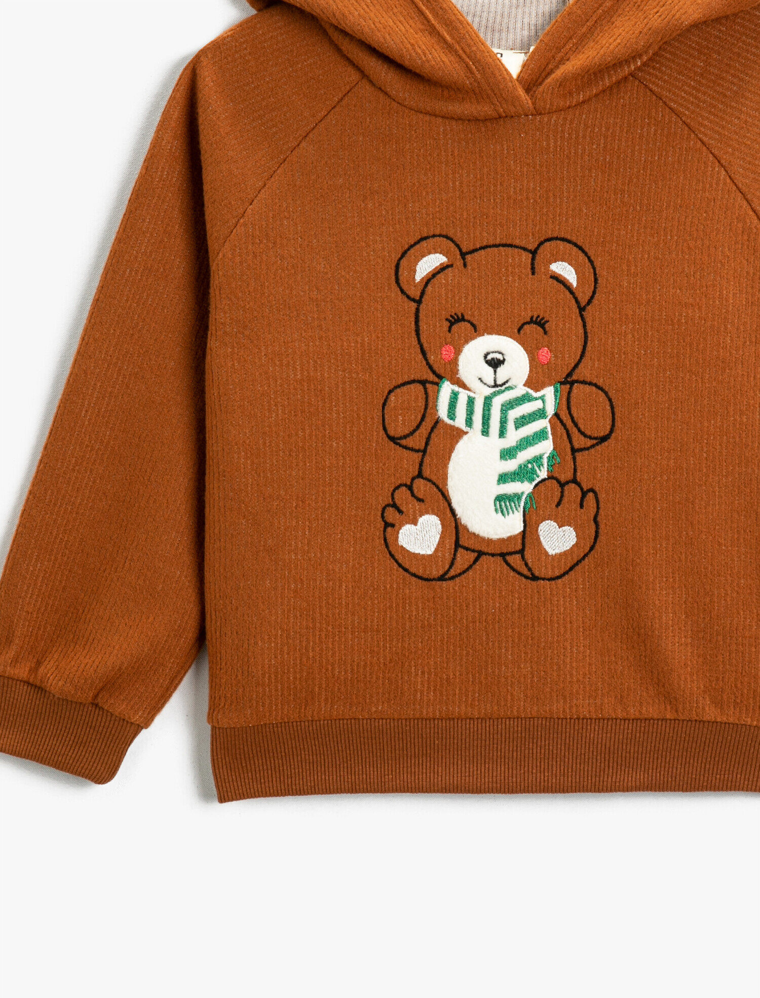  Kız Çocuk İşlemeli Kapüşonlu Sweatshirt