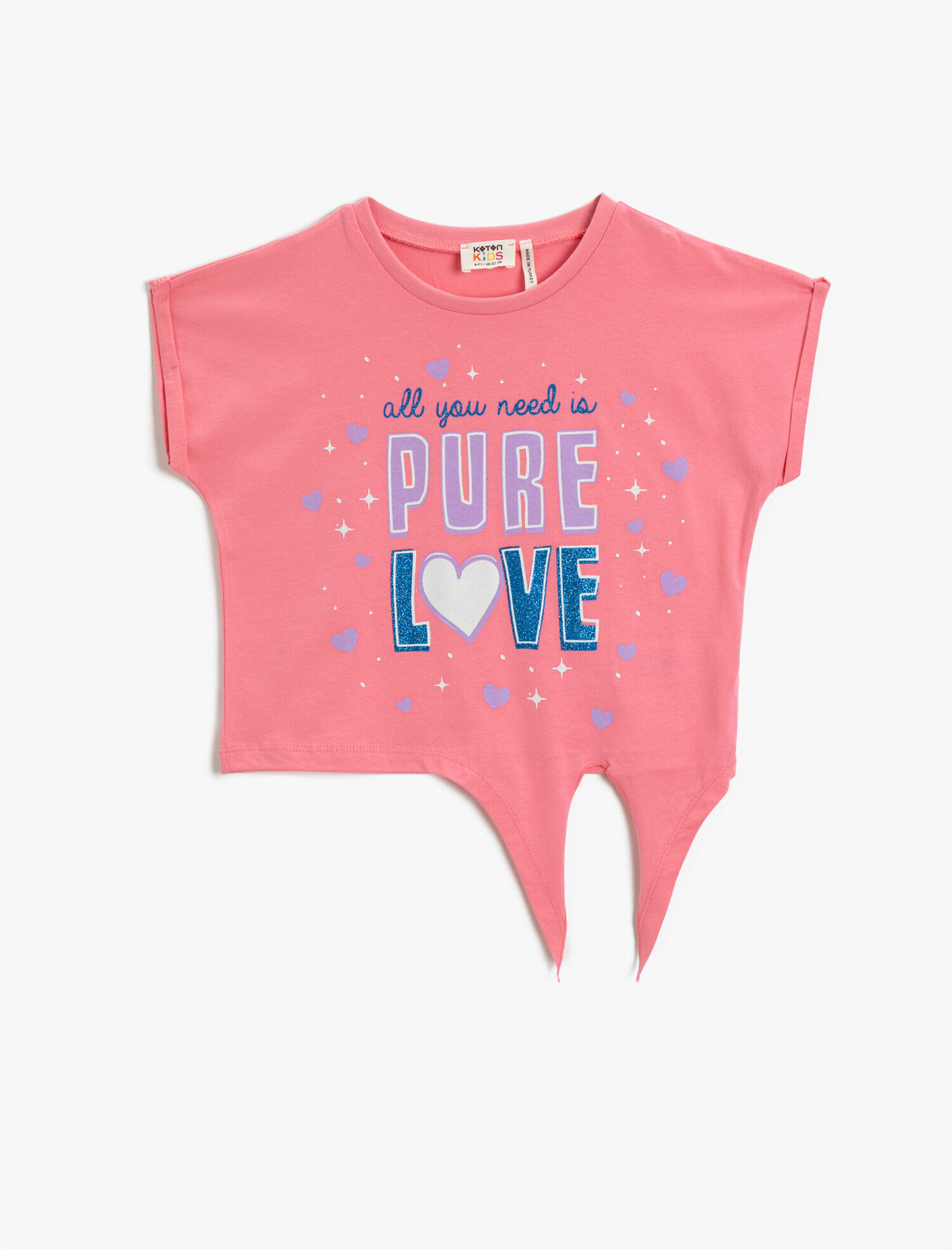  Kız Çocuk Karanlıkta Parlayan Tişört Bisiklet Yaka Kısa Kollu Pamuklu