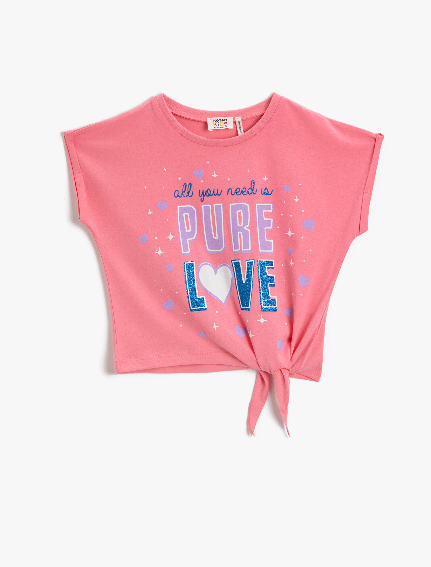  Kız Çocuk Karanlıkta Parlayan Tişört Bisiklet Yaka Kısa Kollu Pamuklu